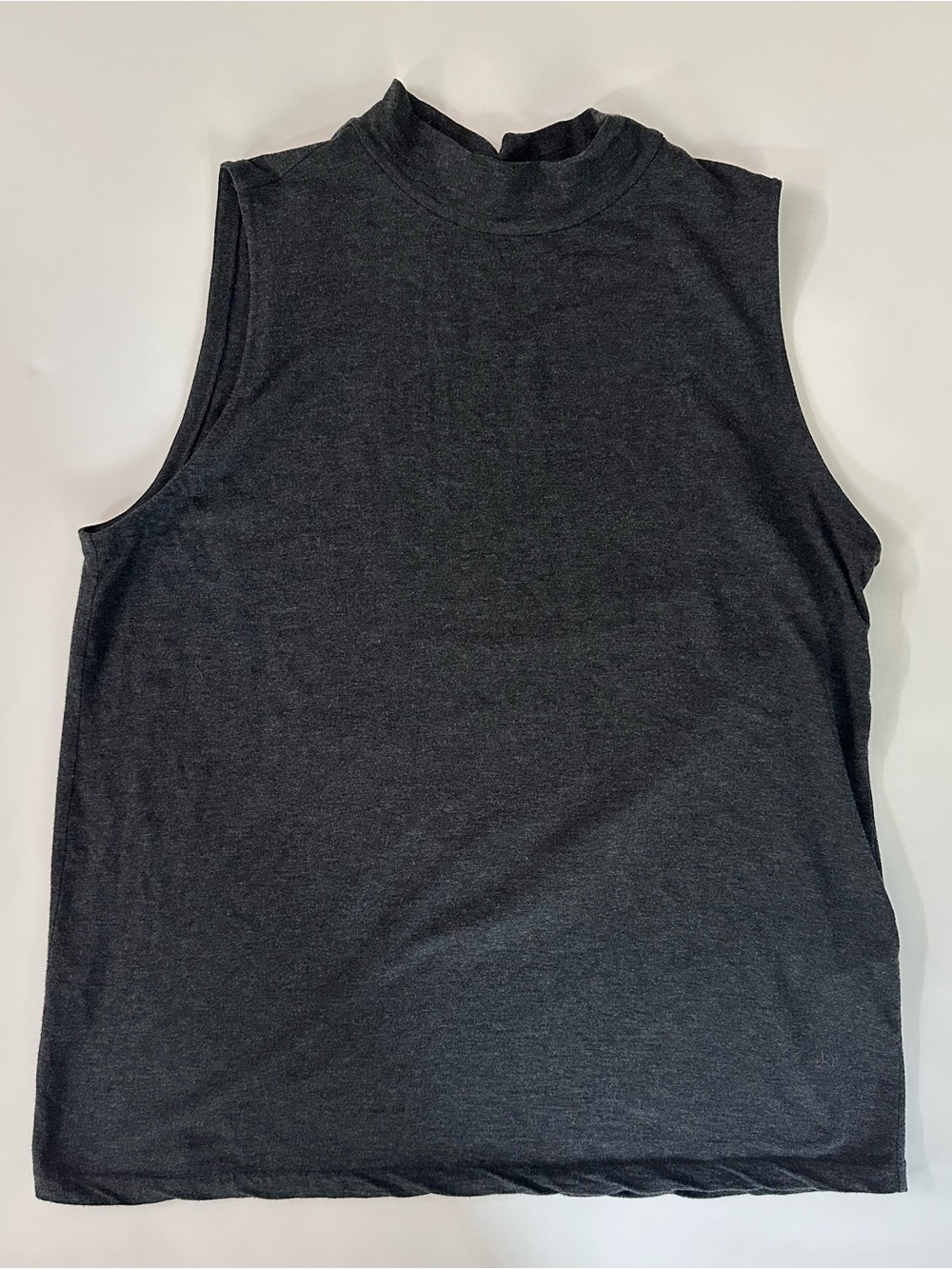 Eileen Fisher Sleeveless Mock Neck Shirt - Charcoal Size Large